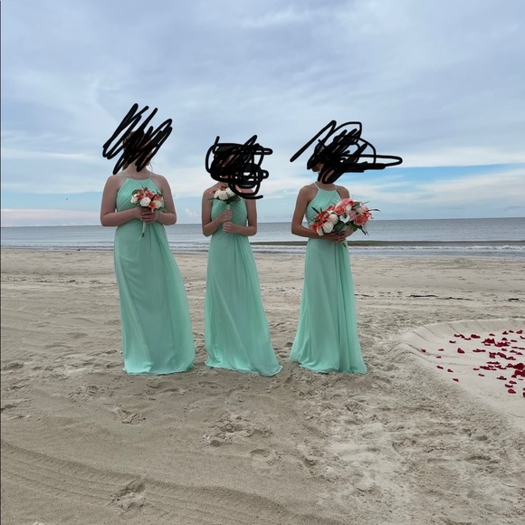 Azazie Ginger Allure Bridesmaid’s Dresses in Mint Green. - Picture 3 of 4